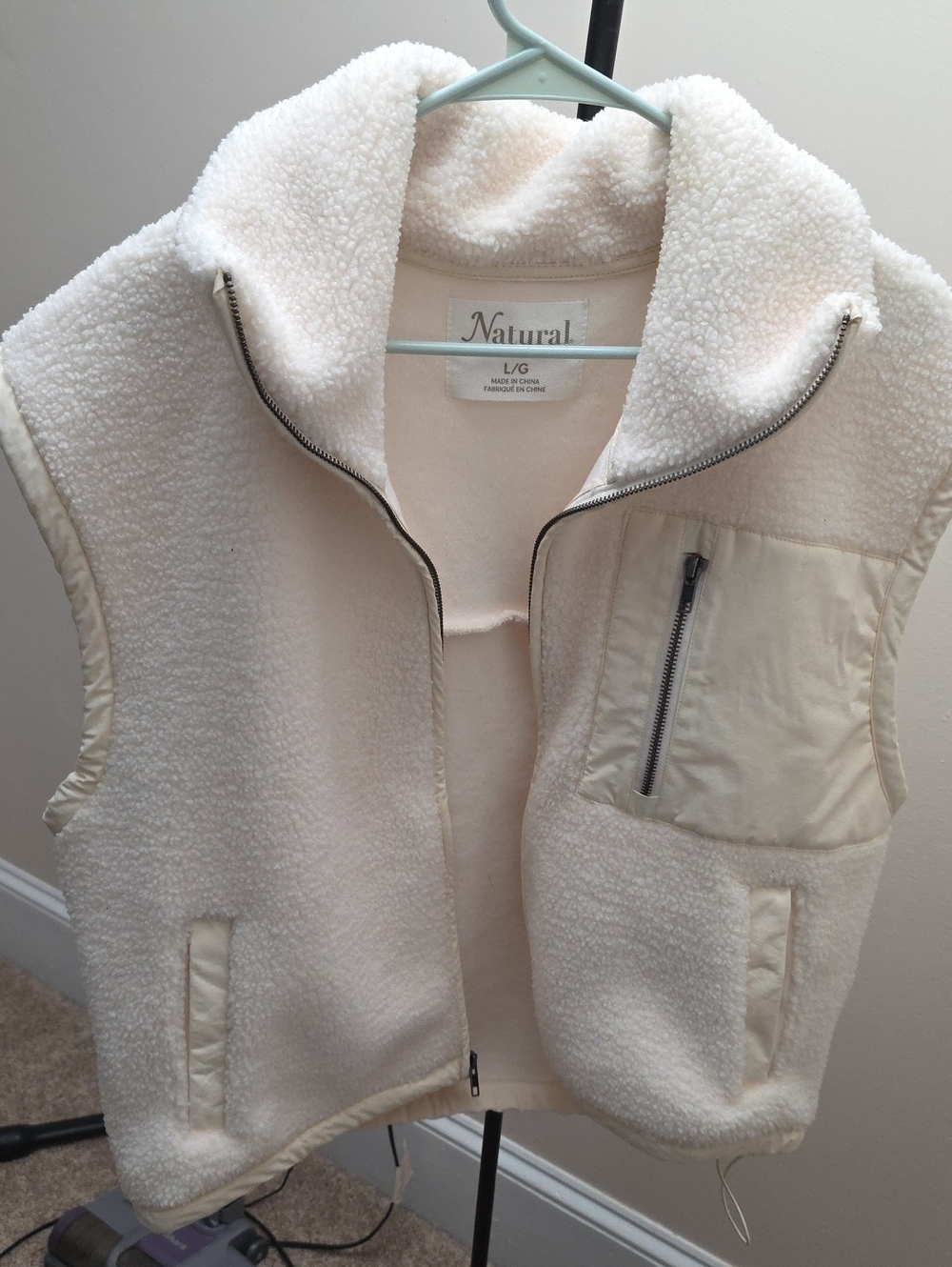 Natural Reflections Cream Sherpa Vest